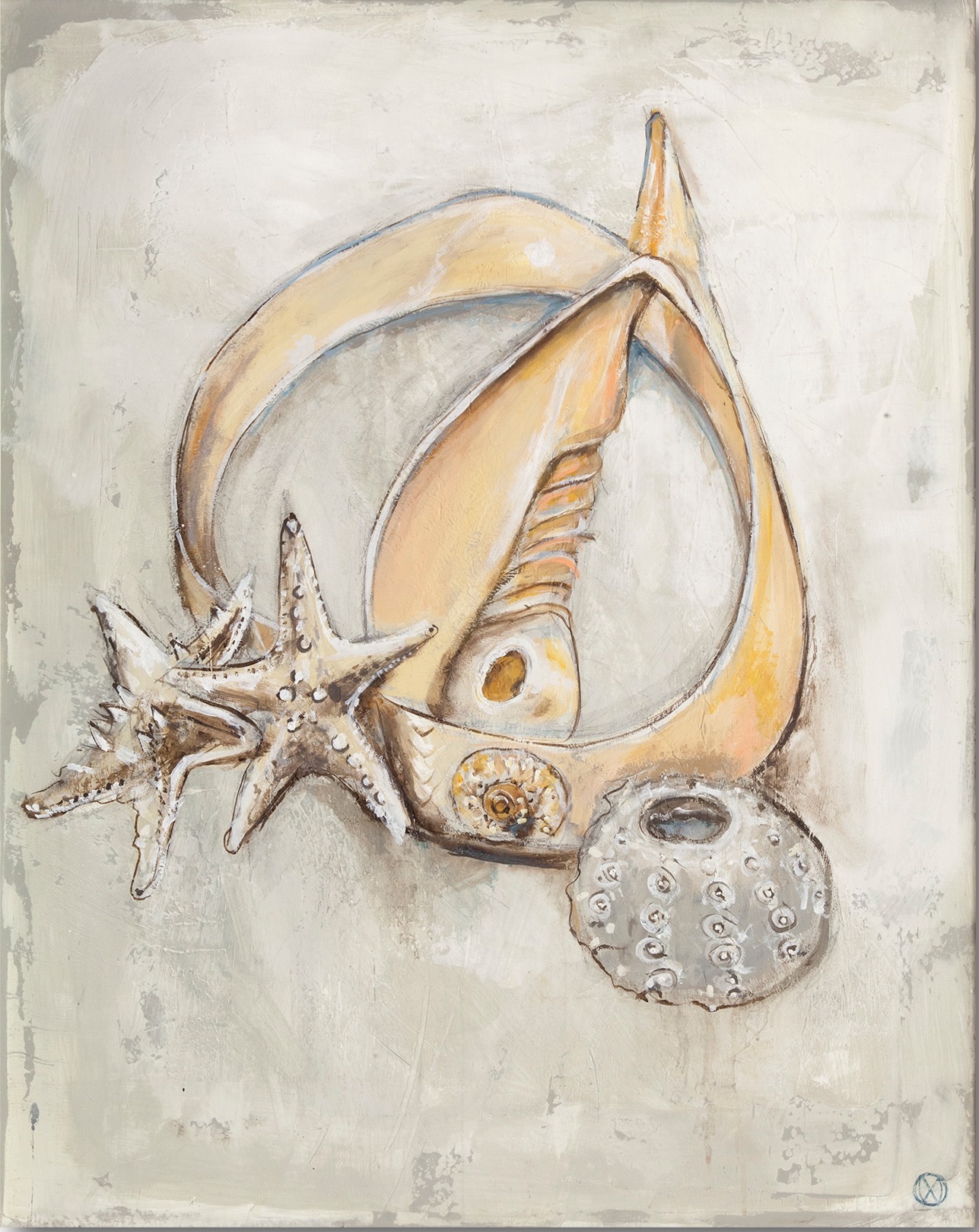 Sea Urchin and Starfish, artwork by William Meyer